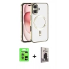 MARSİLYAN™- iPhone 17 Kılıf Nova Işık Özel Seri - Siyah Bilvis Hayalet Cam Ekran Koruyucu + Raze Metal Kamera Lens - AKYL