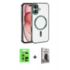 MARSİLYAN™- iPhone 17 Kılıf Nova Işık Özel Seri - Siyah Bilvis Hayalet Cam Ekran Koruyucu + Raze Metal Kamera Lens - AKYL