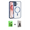 MARSİLYAN™- iPhone 17 Kılıf Nova Işık Özel Seri - Siyah Bilvis Hayalet Cam Ekran Koruyucu + Raze Metal Kamera Lens - AKYL