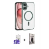 MARSİLYAN™- iPhone 17 Kılıf Nova Işık Özel Seri - Siyah Bilvis Hayalet Cam Ekran Koruyucu + Bilvis Titan Kamera Lens - AKMI
