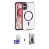 MARSİLYAN™- iPhone 17 Kılıf Nova Işık Özel Seri - Siyah Bilvis Hayalet Cam Ekran Koruyucu + Bilvis Titan Kamera Lens - GS
