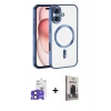MARSİLYAN™- iPhone 17 Kılıf Nova Işık Özel Seri - Siyah Bilvis Hayalet Cam Ekran Koruyucu + Bilvis Titan Kamera Lens - SH