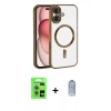 MARSİLYAN™- iPhone 17 Kılıf Nova Işık Özel Seri - Siyah Joko Magic 5D Cam + Raze Metal Kamera Lens - AKMI