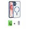 MARSİLYAN™- iPhone 17 Kılıf Nova Işık Özel Seri - Siyah Joko Magic 5D Cam + Raze Metal Kamera Lens - AKMR