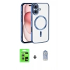 MARSİLYAN™- iPhone 17 Kılıf Nova Işık Özel Seri - Siyah Joko Magic 5D Cam + Raze Metal Kamera Lens - GS