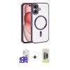 MARSİLYAN™- iPhone 17 Kılıf Nova Işık Özel Seri - Siyah Joko Magic 5D Hayalet Cam + Bilvis Titan Kamera Lens - SH