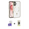 MARSİLYAN™- iPhone 17 Kılıf Nova Işık Özel Seri - Siyah Joko Magic 5D Hayalet Cam + Bilvis Titan Kamera Lens - SH