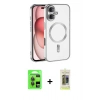 MARSİLYAN™- iPhone 17 Kılıf Nova Işık Özel Seri - Siyah Joko Magic 5D Hayalet Cam + Raze Metal Kamera Lens - GI