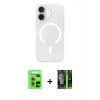 MARSİLYAN™- iPhone 17 Kılıf Pusula Form Özel Seri - Şeffaf 360 Full Body Arka Koruyucu + Raze Metal Kamera Lens - AKYL