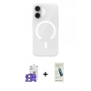 MARSİLYAN™- iPhone 17 Kılıf Pusula Form Özel Seri - Şeffaf Pasifik Cam Ekran Koruyucu + Bilvis Titan Kamera Lens - AKYL