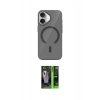 MARSİLYAN™- iPhone 17 Kılıf Pusula Form Özel Seri - Siyah 360 Mat Full Body Arka Koruyucu