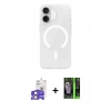 MARSİLYAN™- iPhone 17 Kılıf Pusula Form Özel Seri - Siyah 360 Mat Full Body Arka Koruyucu + Açık Yeşil Bilvis Titan Kamera Lens