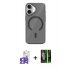 MARSİLYAN™- iPhone 17 Kılıf Pusula Form Özel Seri - Siyah 360 Mat Full Body Arka Koruyucu + Bilvis Titan Kamera Lens - LA