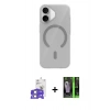 MARSİLYAN™- iPhone 17 Kılıf Pusula Form Özel Seri - Siyah 360 Mat Full Body Arka Koruyucu + Bilvis Titan Kamera Lens - GS