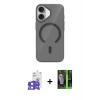 MARSİLYAN™- iPhone 17 Kılıf Pusula Form Özel Seri - Siyah 360 Mat Full Body Arka Koruyucu + Bilvis Titan Kamera Lens - AKMI