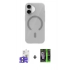 MARSİLYAN™- iPhone 17 Kılıf Pusula Form Özel Seri - Siyah 360 Mat Full Body Arka Koruyucu + Bilvis Titan Kamera Lens - SH