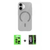 MARSİLYAN™- iPhone 17 Kılıf Pusula Form Özel Seri - Siyah 360 Mat Full Body Arka Koruyucu + Raze Metal Kamera Lens - GI