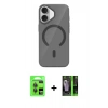 MARSİLYAN™- iPhone 17 Kılıf Pusula Form Özel Seri - Siyah 360 Mat Full Body Arka Koruyucu + Raze Metal Kamera Lens - GI