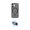 MARSİLYAN™- iPhone 17 Kılıf Pusula Form Özel Seri - Siyah 3D Antistatik Cam Ekran Koruyucu