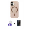 MARSİLYAN™- iPhone 17 Kılıf Pusula Form Özel Seri - Siyah 3D Antistatik Hayalet Cam Ekran Koruyucu + Bilvis Titan Kamera Lens - AKYL