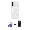 MARSİLYAN™- iPhone 17 Kılıf Pusula Form Özel Seri - Siyah 3D Antistatik Hayalet Cam Ekran Koruyucu + Bilvis Titan Kamera Lens - AKYL