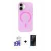 MARSİLYAN™- iPhone 17 Kılıf Pusula Form Özel Seri - Siyah 3D Antistatik Hayalet Cam Ekran Koruyucu + Bilvis Titan Kamera Lens - AKYL