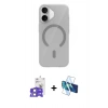 MARSİLYAN™- iPhone 17 Kılıf Pusula Form Özel Seri - Siyah 3D Antistatik Seramik Nano Ekran Koruyucu + Bilvis Titan Kamera Lens - LA