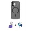 MARSİLYAN™- iPhone 17 Kılıf Pusula Form Özel Seri - Siyah 3D Antistatik Seramik Nano Ekran Koruyucu + Bilvis Titan Kamera Lens - SH