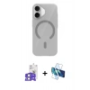 MARSİLYAN™- iPhone 17 Kılıf Pusula Form Özel Seri - Siyah 3D Antistatik Seramik Nano Ekran Koruyucu + Bilvis Titan Kamera Lens - GS