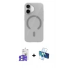 MARSİLYAN™- iPhone 17 Kılıf Pusula Form Özel Seri - Siyah 3D Antistatik Seramik Nano Ekran Koruyucu + Bilvis Titan Kamera Lens - AKMI