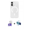 MARSİLYAN™- iPhone 17 Kılıf Pusula Form Özel Seri - Siyah 3D Antistatik Seramik Nano Ekran Koruyucu + Bilvis Titan Kamera Lens - LA