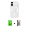 MARSİLYAN™- iPhone 17 Kılıf Pusula Form Özel Seri - Siyah Bilvis 3D Cam Ekran Koruyucu + Raze Metal Kamera Lens - AKMI
