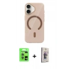 MARSİLYAN™- iPhone 17 Kılıf Pusula Form Özel Seri - Siyah Bilvis 3D Cam Ekran Koruyucu + Raze Metal Kamera Lens - AKMI