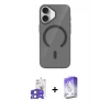 MARSİLYAN™- iPhone 17 Kılıf Pusula Form Özel Seri - Siyah Bilvis 5in1 3D Magic Cam Ekran Koruyucu + Açık Mavi Bilvis Titan Kamera Lens