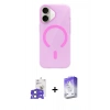MARSİLYAN™- iPhone 17 Kılıf Pusula Form Özel Seri - Siyah Bilvis 5in1 3D Magic Cam Ekran Koruyucu + Açık Mavi Bilvis Titan Kamera Lens