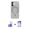 MARSİLYAN™- iPhone 17 Kılıf Pusula Form Özel Seri - Siyah Bilvis 5in1 3D Magic Cam Ekran Koruyucu + Bilvis Titan Kamera Lens - LA