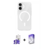 MARSİLYAN™- iPhone 17 Kılıf Pusula Form Özel Seri - Siyah Bilvis 5in1 3D Magic Cam Ekran Koruyucu + Bilvis Titan Kamera Lens - AKYL