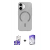 MARSİLYAN™- iPhone 17 Kılıf Pusula Form Özel Seri - Siyah Bilvis 5in1 3D Magic Cam Ekran Koruyucu + Bilvis Titan Kamera Lens - AKYL