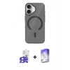 MARSİLYAN™- iPhone 17 Kılıf Pusula Form Özel Seri - Siyah Bilvis 5in1 3D Magic Cam Ekran Koruyucu + Bilvis Titan Kamera Lens - AKYL