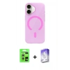 MARSİLYAN™- iPhone 17 Kılıf Pusula Form Özel Seri - Siyah Bilvis 5in1 3D Magic Cam Ekran Koruyucu + Raze Metal Kamera Lens - GS