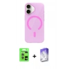MARSİLYAN™- iPhone 17 Kılıf Pusula Form Özel Seri - Siyah Bilvis 5in1 3D Magic Cam Ekran Koruyucu + Raze Metal Kamera Lens - AKMR