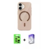 MARSİLYAN™- iPhone 17 Kılıf Pusula Form Özel Seri - Siyah Bilvis 5in1 3D Magic Cam Ekran Koruyucu + Raze Metal Kamera Lens - AKYL