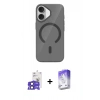 MARSİLYAN™- iPhone 17 Kılıf Pusula Form Özel Seri - Siyah Bilvis 5in1 3D Magic Cam Ekran Koruyucu + Bilvis Titan Kamera Lens - SH