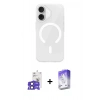 MARSİLYAN™- iPhone 17 Kılıf Pusula Form Özel Seri - Siyah Bilvis 5in1 3D Magic Cam Ekran Koruyucu + Bilvis Titan Kamera Lens - SH