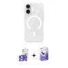 MARSİLYAN™- iPhone 17 Kılıf Pusula Form Özel Seri - Siyah Bilvis 5in1 5D Magic Hayalet Cam Ekran Koruyucu + Bilvis Titan Kamera Lens - LA