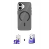 MARSİLYAN™- iPhone 17 Kılıf Pusula Form Özel Seri - Siyah Bilvis 5in1 5D Magic Hayalet Cam Ekran Koruyucu + Bilvis Titan Kamera Lens - SH