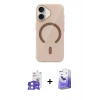 MARSİLYAN™- iPhone 17 Kılıf Pusula Form Özel Seri - Siyah Bilvis 5in1 5D Magic Hayalet Cam Ekran Koruyucu + Bilvis Titan Kamera Lens - LA
