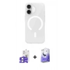 MARSİLYAN™- iPhone 17 Kılıf Pusula Form Özel Seri - Siyah Bilvis 5in1 5D Magic Hayalet Cam Ekran Koruyucu + Bilvis Titan Kamera Lens - GS