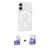 MARSİLYAN™- iPhone 17 Kılıf Pusula Form Özel Seri - Siyah Bilvis 5in1 5D Magic Hayalet Cam Ekran Koruyucu + Bilvis Titan Kamera Lens - AKYL