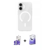 MARSİLYAN™- iPhone 17 Kılıf Pusula Form Özel Seri - Siyah Bilvis 5in1 5D Magic Hayalet Cam Ekran Koruyucu + Bilvis Titan Kamera Lens - AKMI